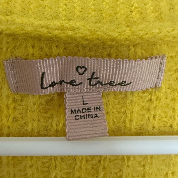 Cozy Open-Front Yellow Cardigan Sweater large Lane tree - Picture 5 of 11